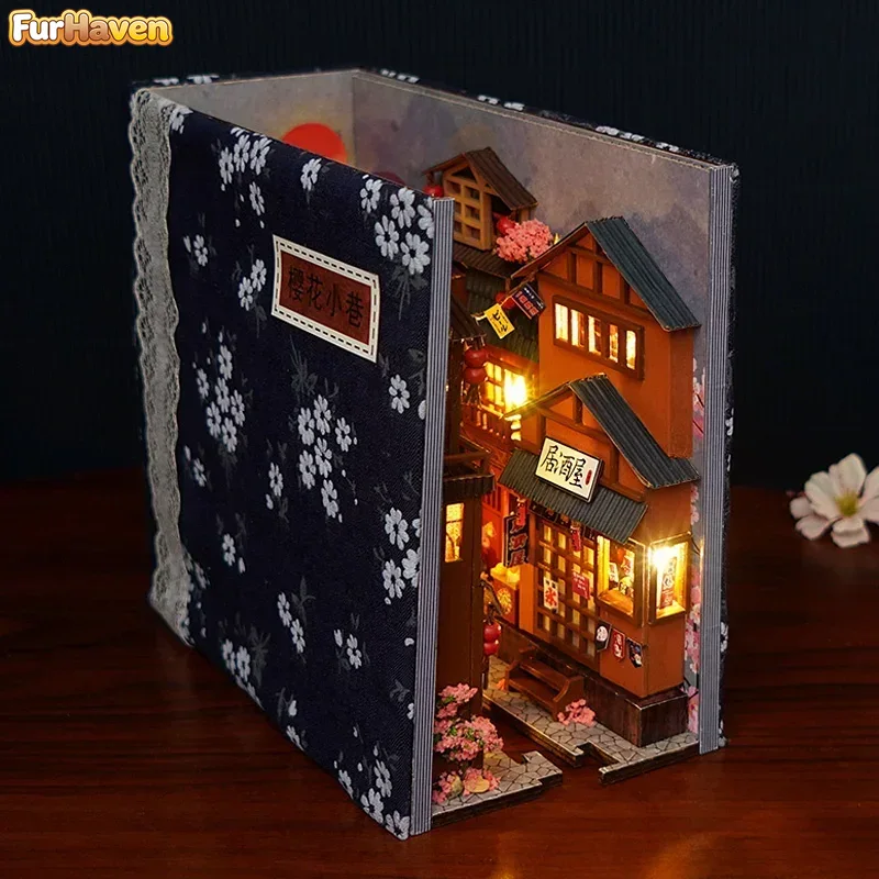 Diy Wooden Book Nook Kit Shelf Insert - Набор для самостоятельной сборки деревянной японской