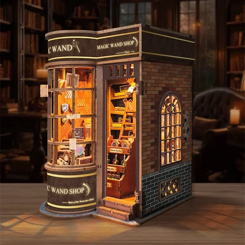 Diy Wooden Book Nook Kit Shelf Insert - Наборы для сборки миниатюрных деревянных моделей